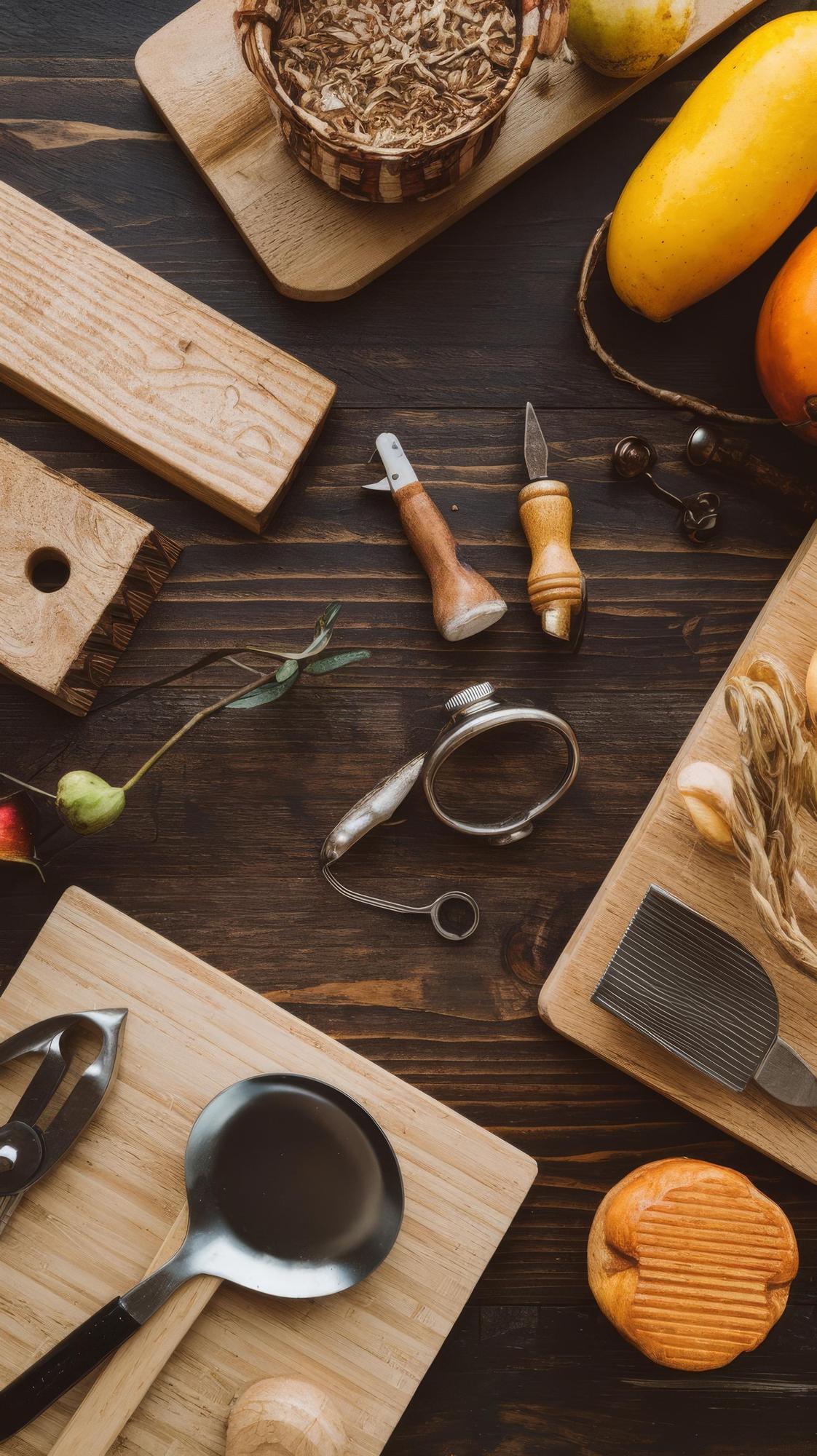 Dettaglio di cucina artigianale con utensili
