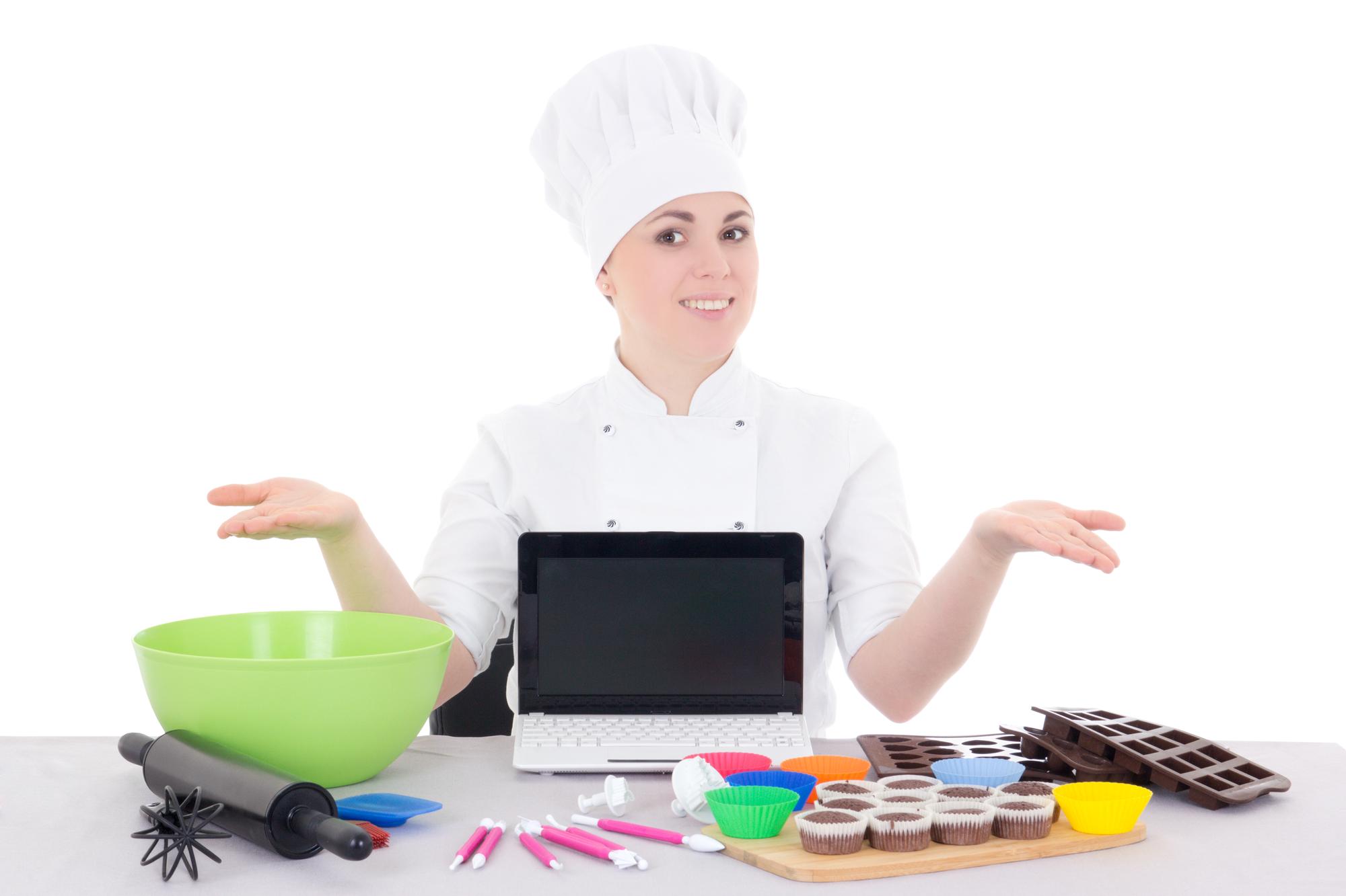 Chef che guida un corso online